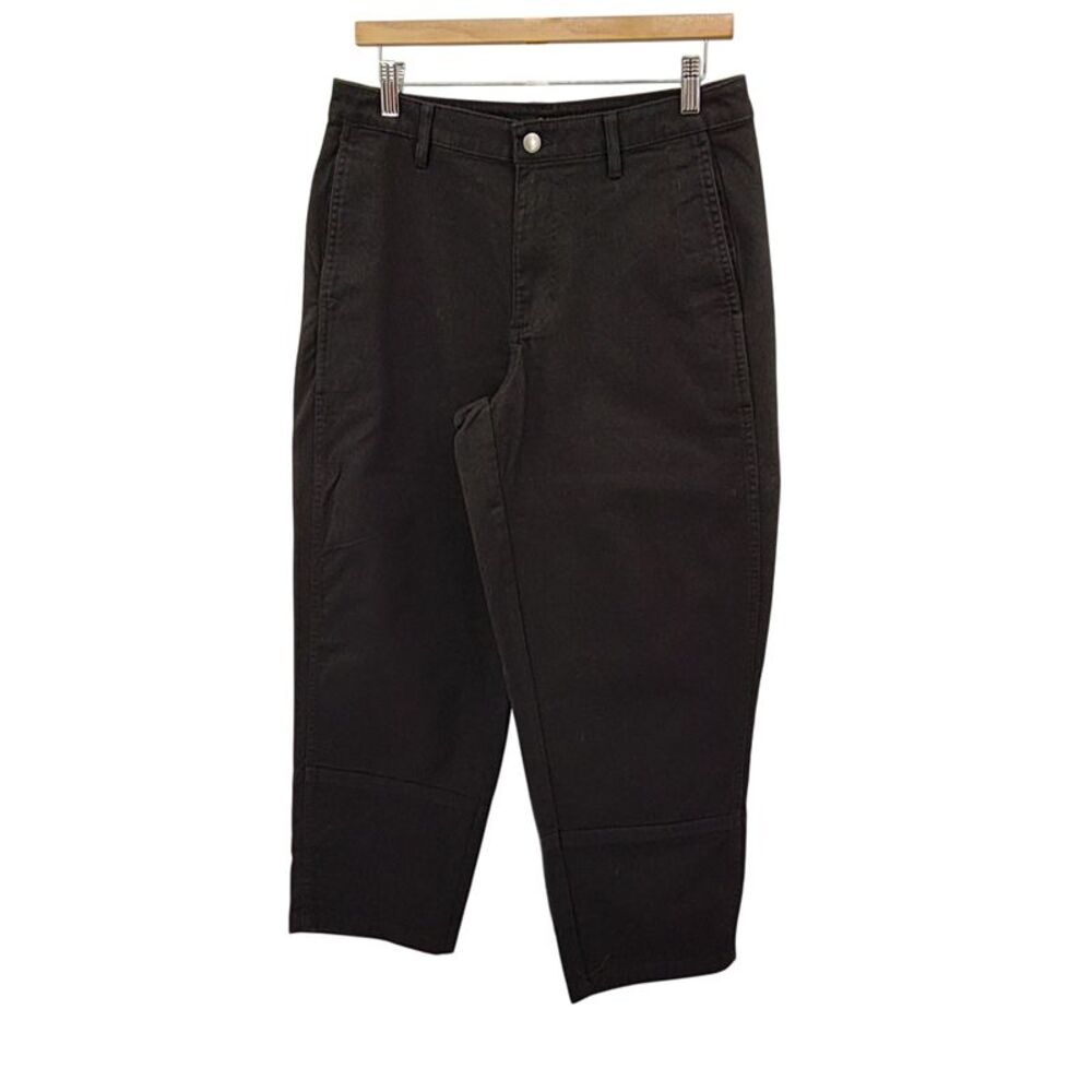 Quince Women Organic Stretch Cotton Twill Barrel Pants Black 6